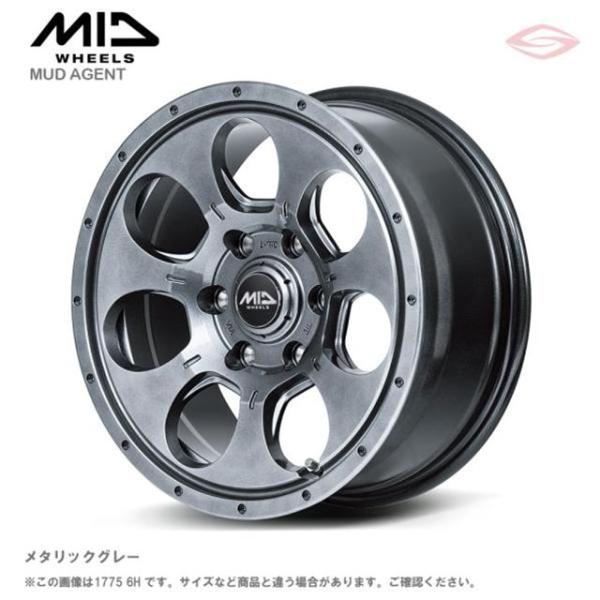 MIDホイールズ マッドエージェント ホイール1本 16x6.5J 6H 139.7 +38 メタリックグレー/16インチ MID WHEELS MUDAGENT