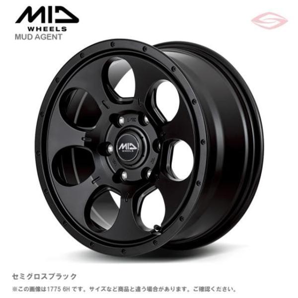 MIDホイールズ マッドエージェント ホイール1本 17x7.5J 6H 139.7 +25 セミグロスブラック/17インチ MID WHEELS MUDAGENT