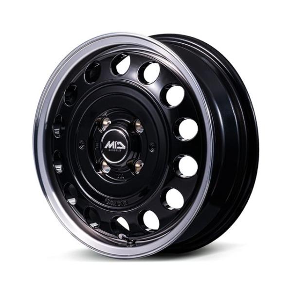 MIDホイールズ ガルシア シスコ タイプ2 ホイール1本 15x4.5J 4H 100 45 Black／Rim　Polish/14インチ MID WHEELS GARCIA CISCO Type 2