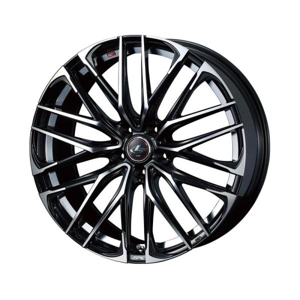 個人宅直送可 レオニスSK 18x7.0 5H 100 +47 パールブラックミラーカット / 18インチ ホイール1本 LEONIS SK Weds ウェッズ