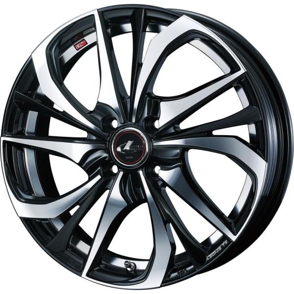 個人宅直送可 レオニスTE 17x6.5 4H 100 +50 パールブラックミラーカット / 17インチ ホイール1本 LEONIS TE Weds ウェッズ
