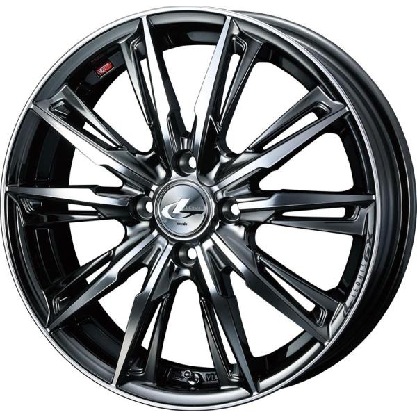 個人宅直送可 レオニスGX 17x6.5 4H 100 +42 ブラックメタルコート/ミラーカット / 17インチ ホイール1本 LEONIS GX Weds ウェッズ