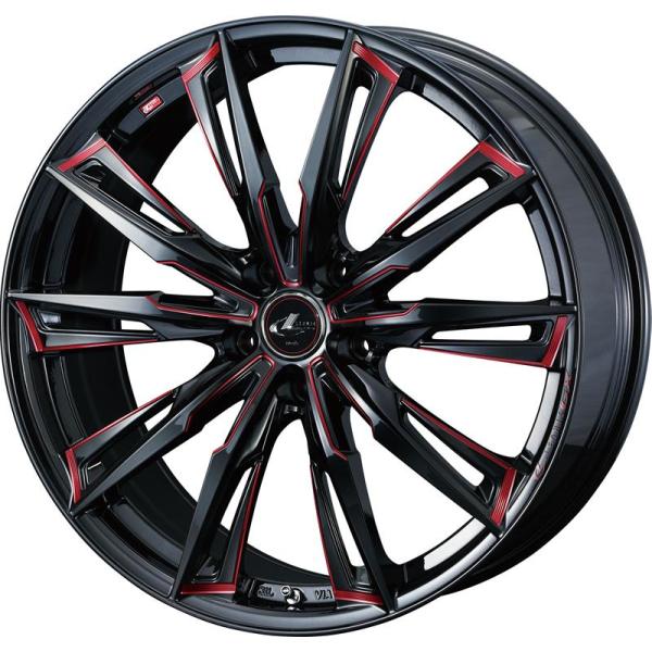 個人宅直送可 レオニスGX 18x7.0 5H 114.3 +55 ブラック/SCマシニングレッド / 18インチ ホイール1本 LEONIS GX Weds ウェッズ｜エスクリエイト