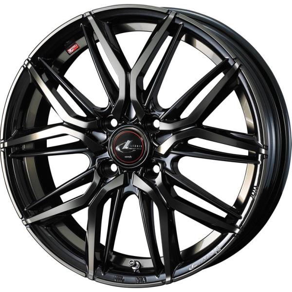 個人宅直送可 レオニスLM 16x5.0 4H 100 +45 パールブラックミラーカット/チタントップ / 16インチ ホイール1本 LEONIS LM Weds ウェッズ｜エスクリエイト