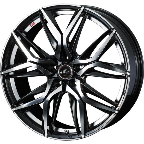 個人宅直送可 レオニスLM 18x7.0 5H 100 +47 パールブラックミラーカット / 18インチ ホイール1本 LEONIS LM Weds ウェッズ