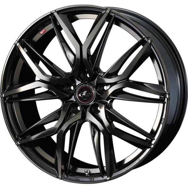 個人宅直送可 レオニスLM 18x8.0 5H 114.3 +42 パールブラックミラーカット/チタントップ / 18インチ ホイール1本 LEONIS LM Weds ウェッズ