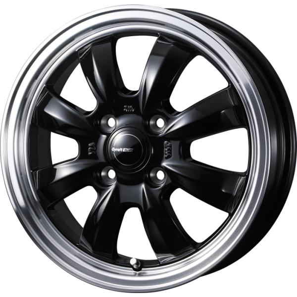 個人宅可 グラフト8S 15x4.5 4H 100 +45 ブラックリムポリッシュ / 15インチ ホイール1本 GYRAFT 8S Weds ウェッズ