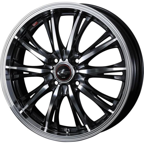 個人宅直送可 レオニスRT 17x6.5 4H 100 +50 パールブラックミラーカット / 17インチ ホイール1本 LEONIS RT Weds ウェッズ
