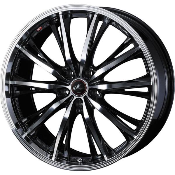 個人宅直送可 レオニスRT 18x7.0 5H 114.3 +55 パールブラックミラーカット / 18インチ ホイール1本 LEONIS RT Weds ウェッズ
