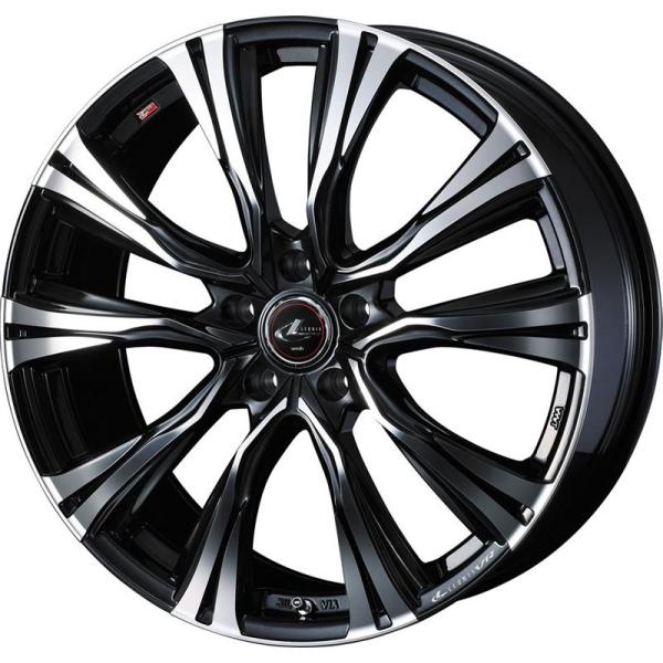 個人宅直送可 レオニスVR 18x7.0 5H 114.3 +55 パールブラックミラーカット / 18インチ ホイール1本 LEONIS VR Weds ウェッズ