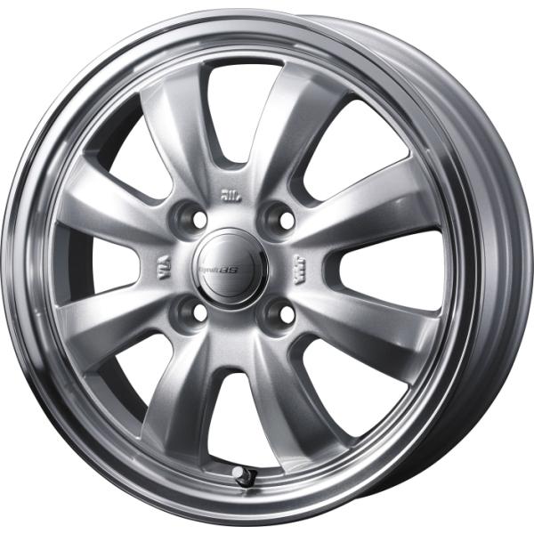 個人宅可 グラフト8S 15x5.5 4H 100 +42 シルバーリムポリッシュ / 15インチ ホイール1本 GYRAFT 8S Weds ウェッズ 10,872円