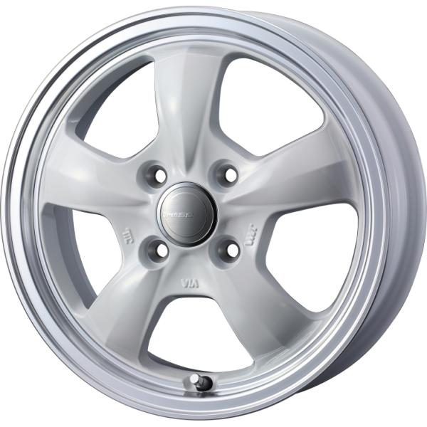 個人宅可 グラフト5S 15x5.5 4H 100 +42 ホワイトリムポリッシュ / 15インチ ホイール1本 GYRAFT 5S Weds ウェッズ