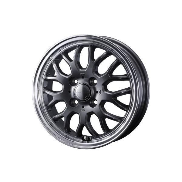 個人宅可 グラフト9M 15x4.5 4H 100 +45 ガンメタリムポリッシュ / 15インチ ホイール1本 GYRAFT 9M Weds ウェッズ