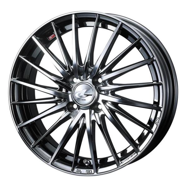 個人宅直送可 レオニスFR 15x4.5 4H 100 +45 ブラックメタルコート/ミラーカット / 15インチ ホイール1本 LEONIS FR Weds ウェッズ