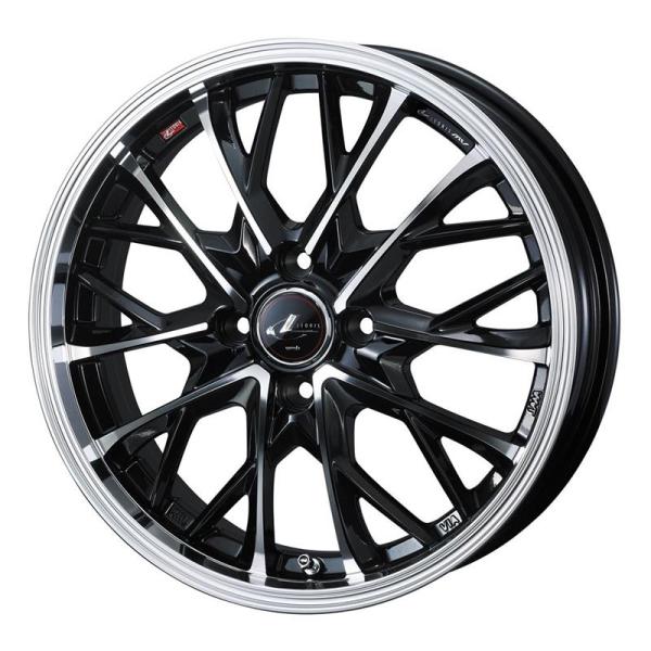 個人宅直送可 レオニスMV 17x6.5 4H 100 +42 パールブラックミラーカット / 17インチ ホイール1本 LEONIS MV Weds ウェッズ
