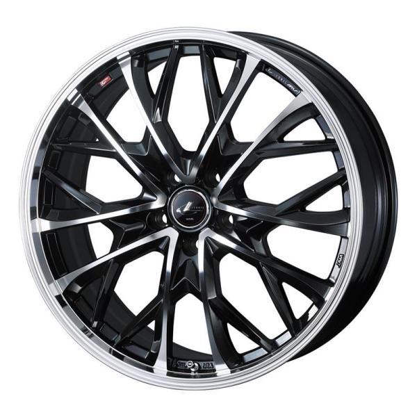 個人宅直送可 レオニスMV 19x7.5 5H 114.3 +40 ブラックメタルコート/ミラーカット / 19インチ ホイール1本 LEONIS MV Weds ウェッズ|エスクリエイト