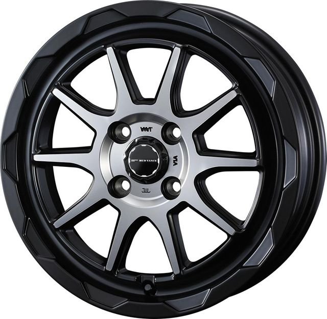 個人宅直送可 マッドヴァンス06 15x4.5 4H 100 +45 マットブラックポリッシュ / 15インチ ホイール1本 MUD VANCE 06 Weds ウェッズ
