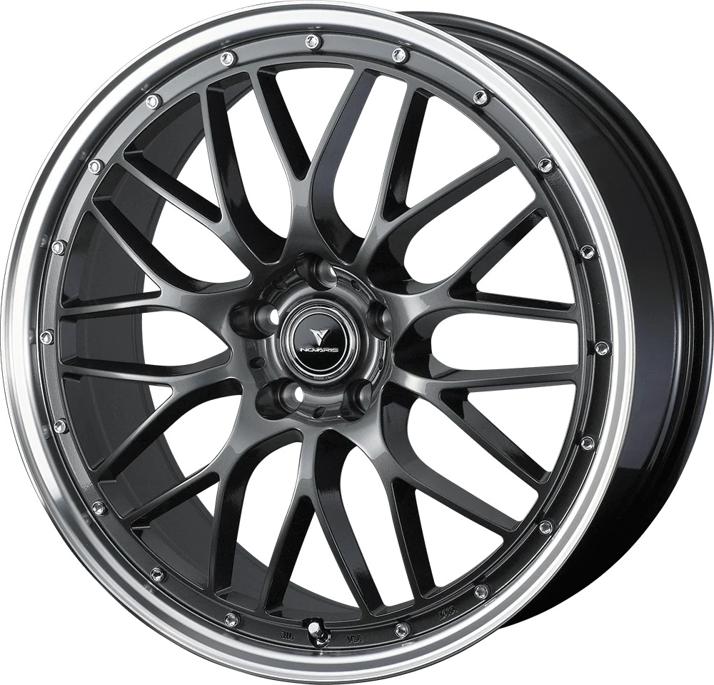個人宅可 ノヴァリス アセットM1 18x7.5 +38 114.3 5H (ガンメタ/リムポリッシュ) / 18インチ ホイール1本 NOVARIS ASSETE M1 Weds ウェッズ