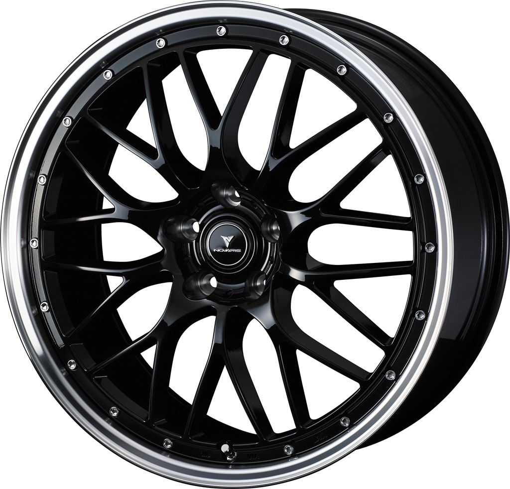 個人宅可 ノヴァリス アセットM1 18x7.5 +53 114.3 5H (ブラック/リムポリッシュ) / 18インチ ホイール1本 NOVARIS ASSETE M1 Weds ウェッズ