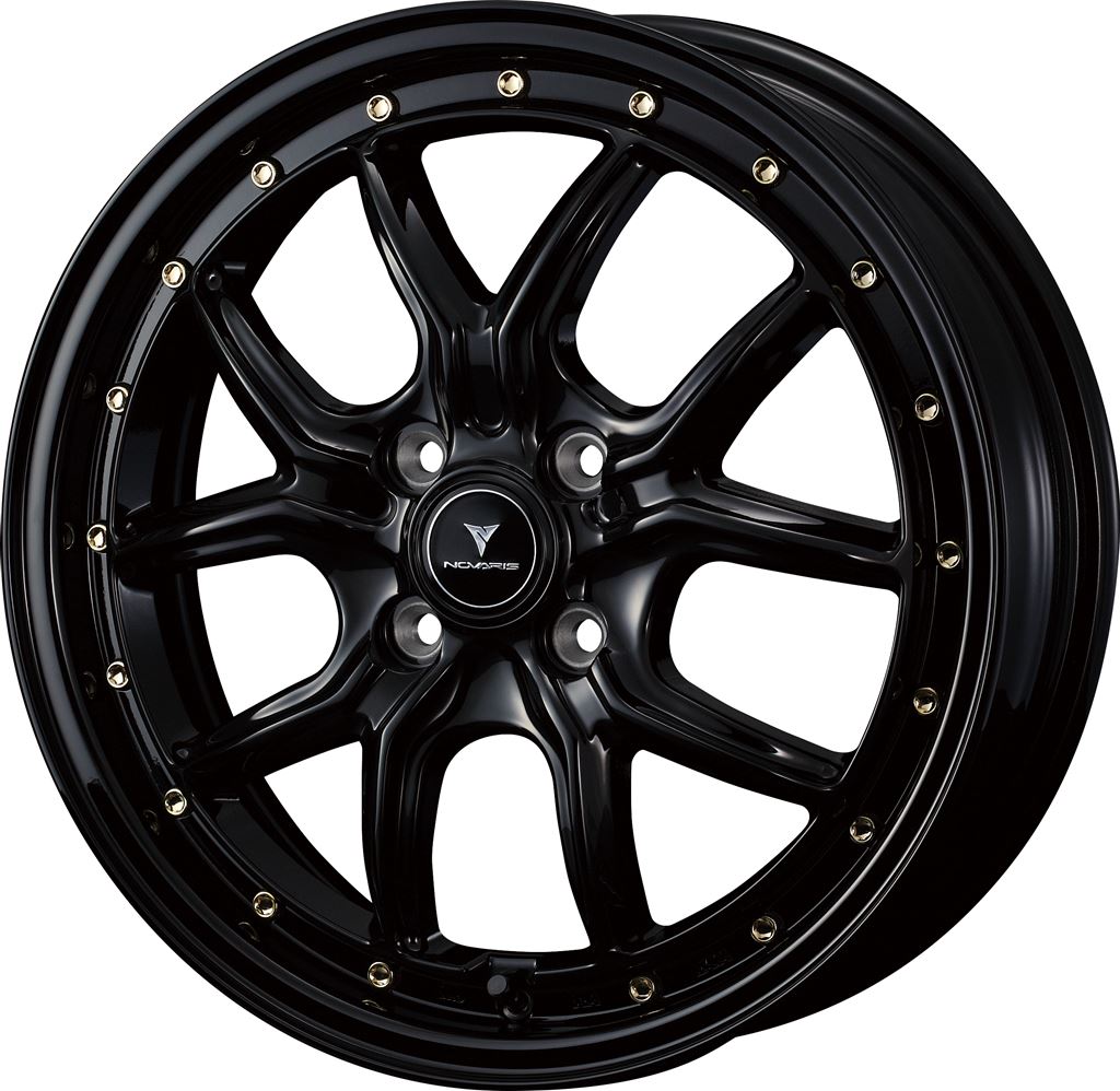 個人宅可 ノヴァリス アセットS1 16x5.0 +45 100 4H (ブラック/ゴールドピアス) / 16インチ ホイール1本 NOVARIS ASSETE S1 Weds ウェッズ|エスクリエイト