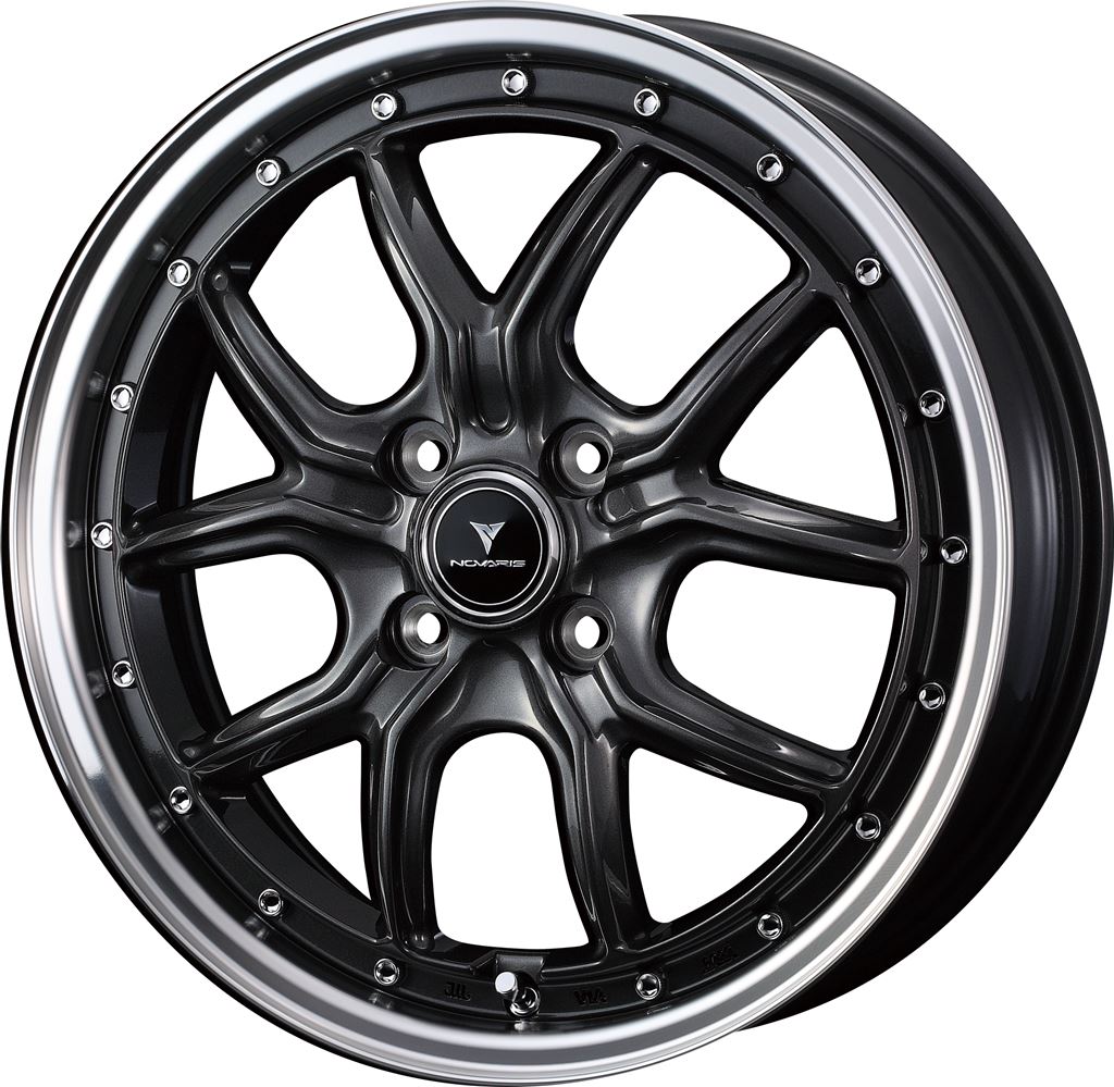 個人宅可 ノヴァリス アセットS1 16x5.0 +45 100 4H (ガンメタ/リムポリッシュ) / 16インチ ホイール1本 NOVARIS ASSETE S1 Weds ウェッズ