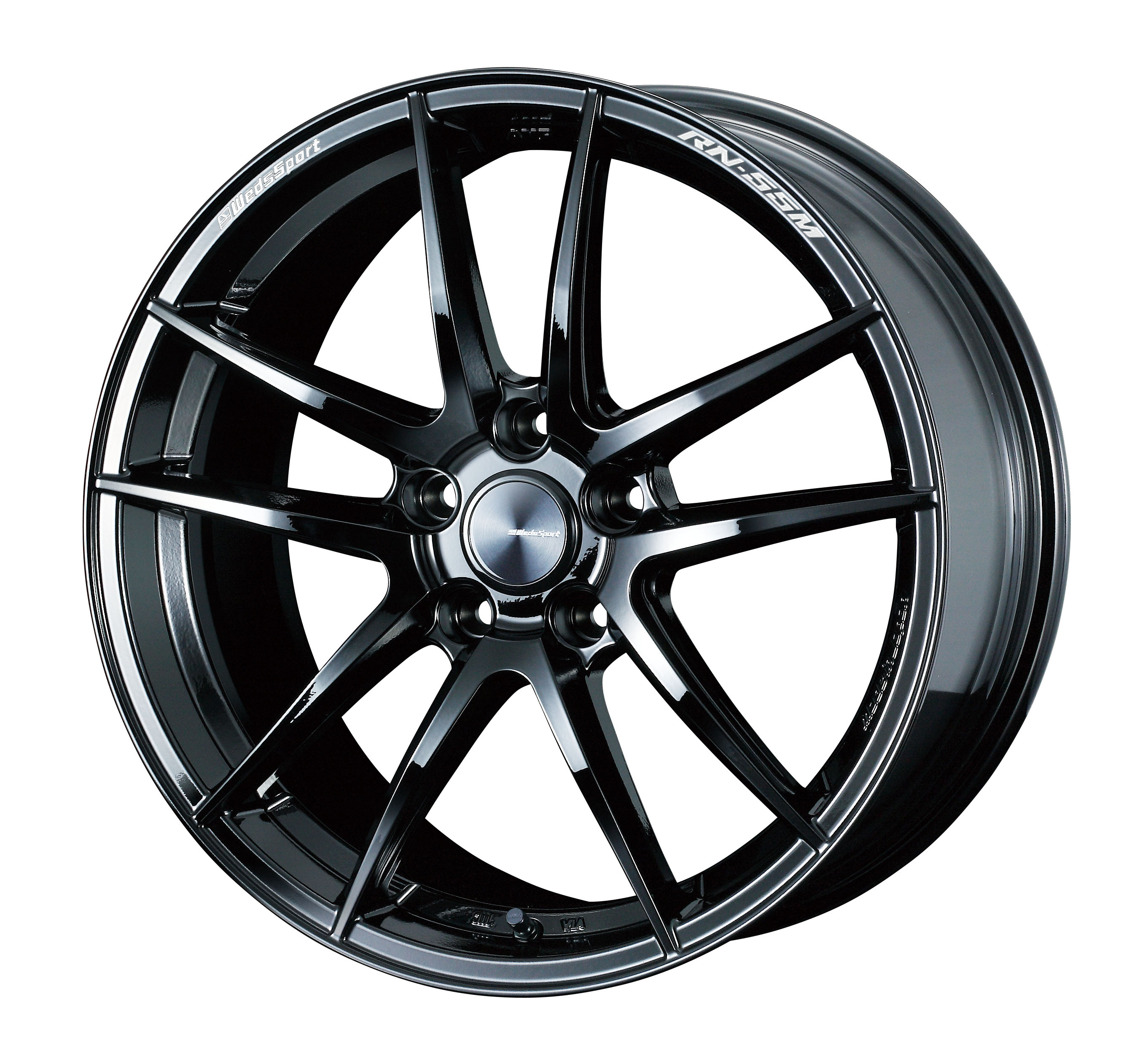 4本以上で特典付 ウェッズスポーツ RN-55M 18x7.5 5H 114.3 +45 グロスブラック / 18インチ ホイール1本 WedsSport RN-55M 個人宅直送可 Weds ウェッズ