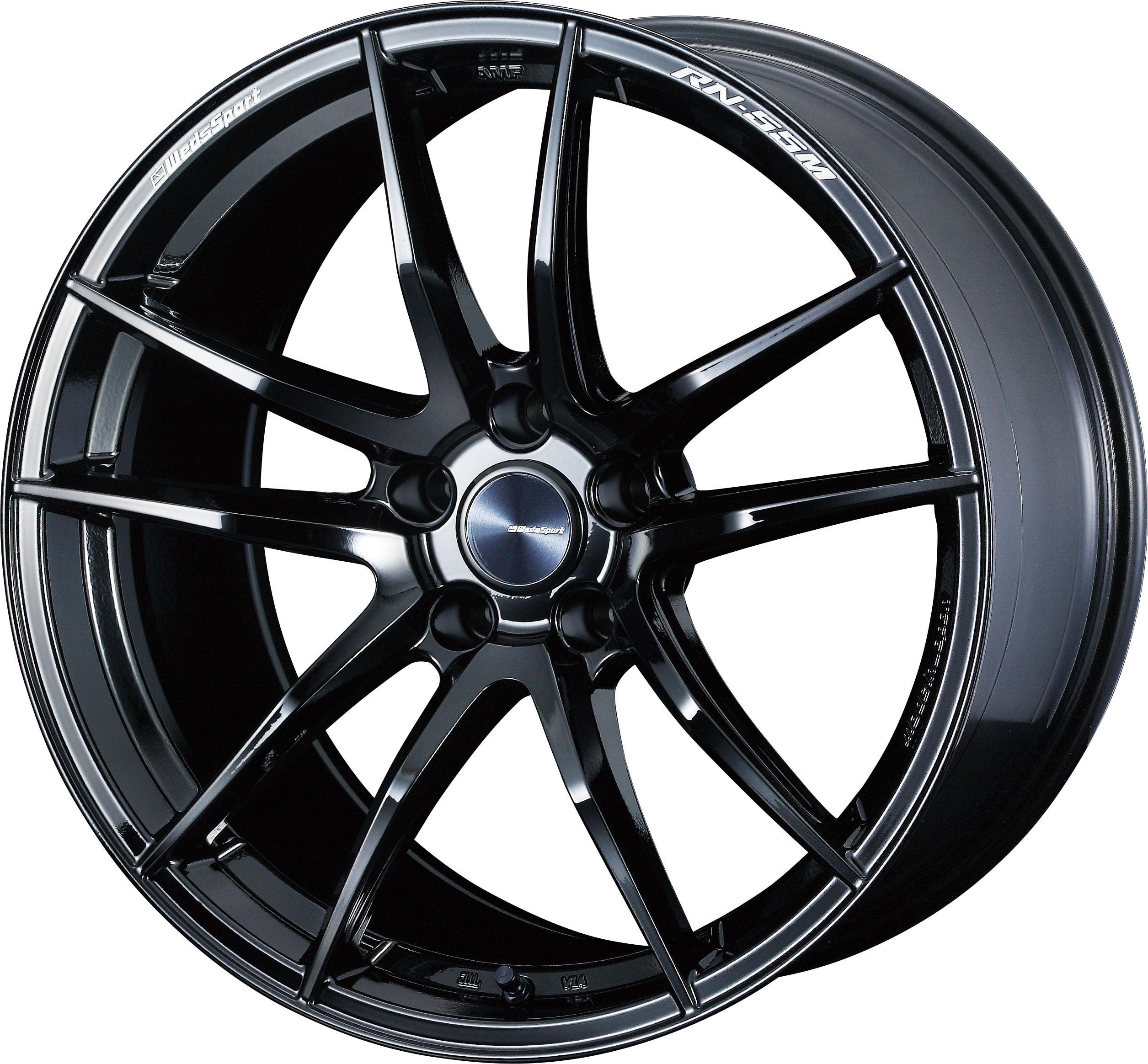 4本以上で特典付 ウェッズスポーツ RN-55M 19x9.5 5H 114.3 +28 グロスブラック / 19インチ ホイール1本 WedsSport RN-55M 個人宅直送可 Weds ウェッズ