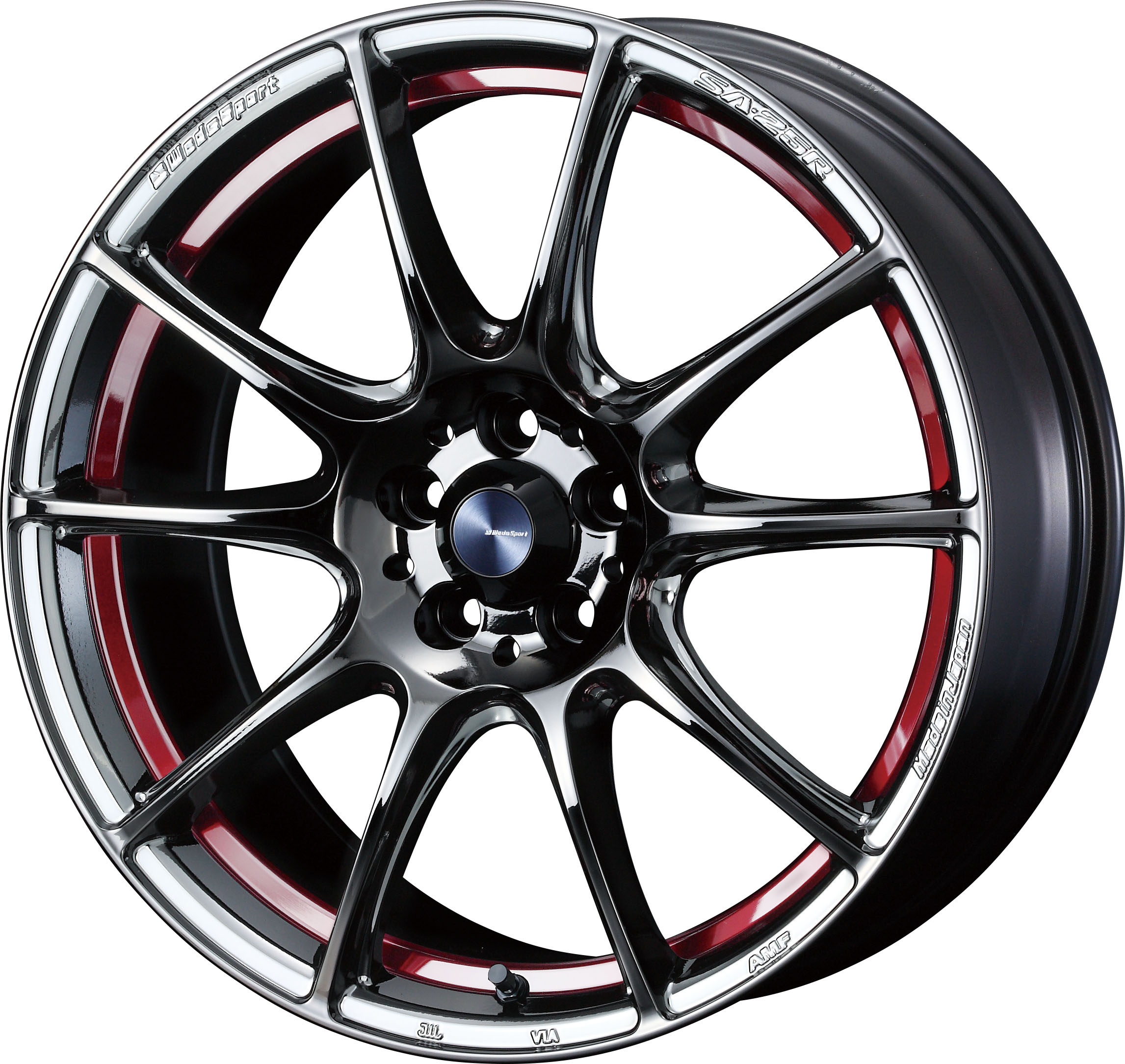 4本以上で特典付 ウェッズスポーツ SA-25R 18x7.5 5H 114.3 +45 レッドライトクローム / 18インチ ホイール1本 WedsSport SA-25R 個人宅直送可 Weds ウェッズ|エスクリエイト