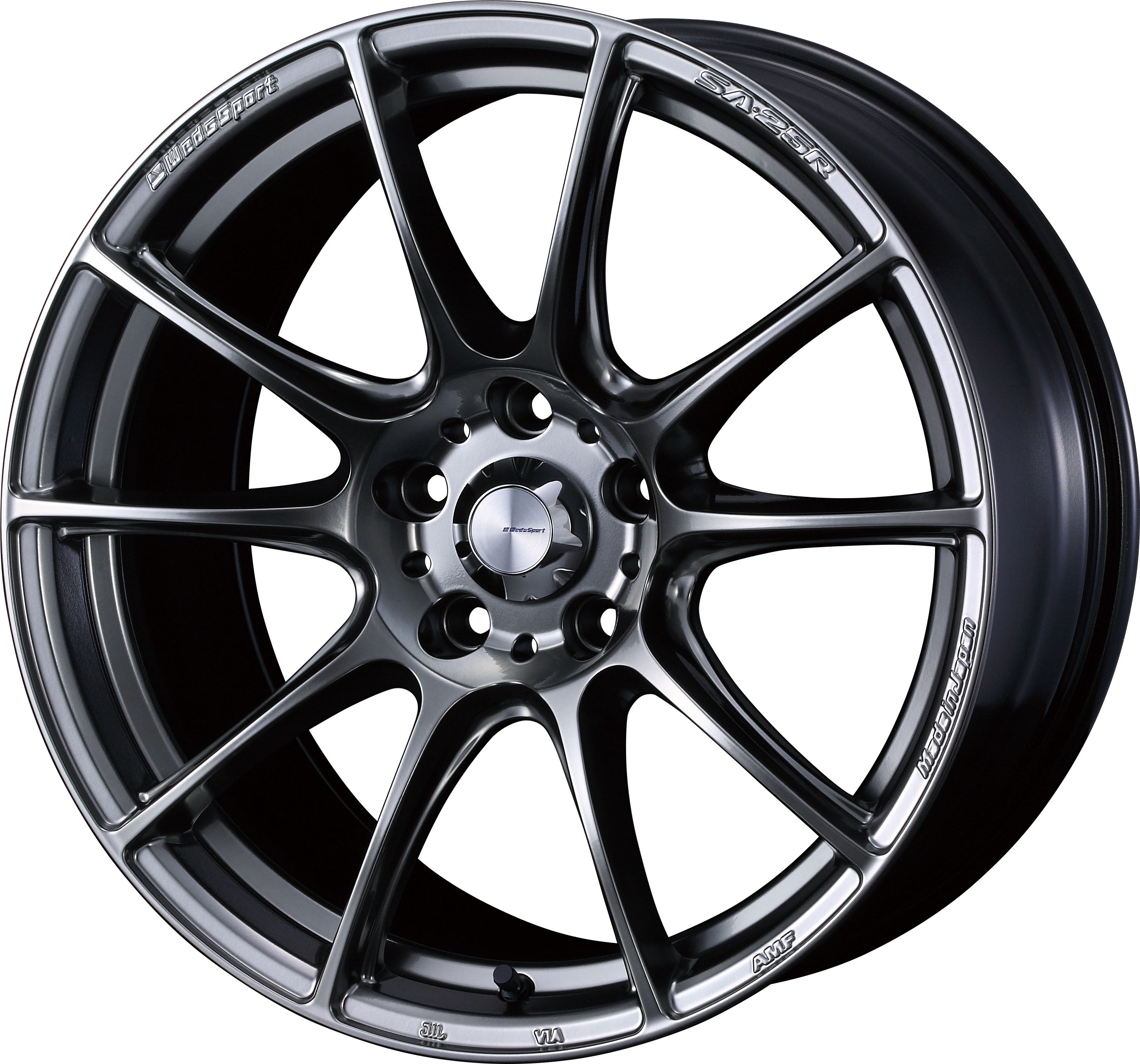 4本以上で特典付 ウェッズスポーツ SA-25R 18x8.0 5H 114.3 +45 プラチナシルバーブラック / 18インチ ホイール1本 WedsSport SA-25R 個人宅直送可 Weds ウェッズ