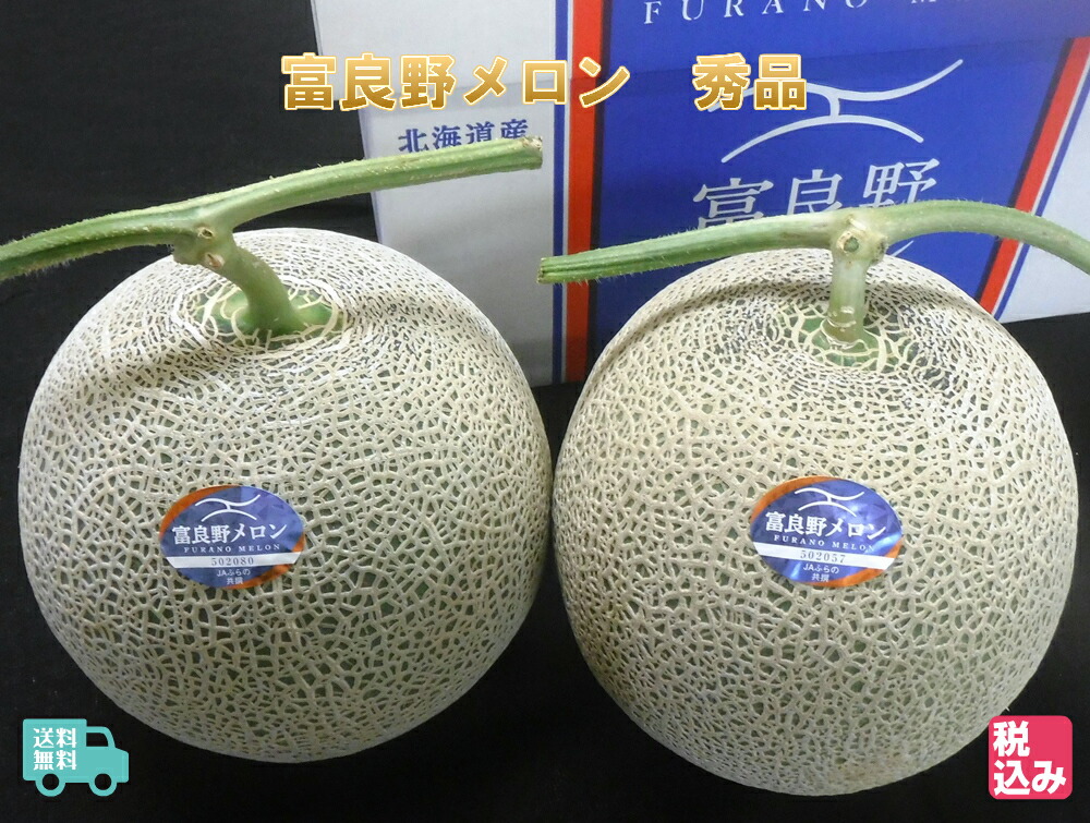 【予約販売】北海道 ふらの産　富良野メロン　秀品２玉　４．０ｋｇ　高糖度　富良野レッドメロンの逸品【7月中旬発送開始】【送料無料】