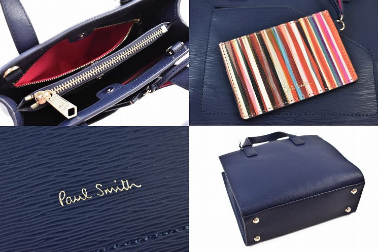 ポールスミス ショルダーバッグ トートバッグ レディース ブランド Paul Smith クロスオーバーストライプ カードケース付き 2wayバッグ 紺 ネイビー 女性 婦人 Pwr500 あす楽 Rvcconst Com