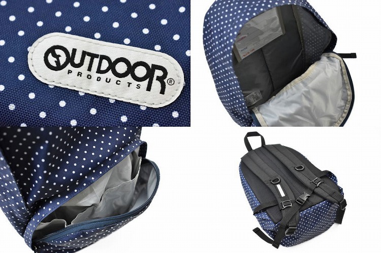 アウトドアプロダクツ リュック Out501nv Outdoor Products キッズ ジュニア スクール ドット ネイビー バックパック ブランド リュックサック 保育園 入園グッズ 入学グッズ 塾 女の子 子供 子供用 小学生 幼稚園 紺 習い事 軽量 通園 通学 遠足 宅配便配送 女の子