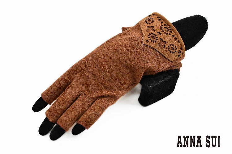 楽天市場 アナスイ 手袋 レディース Anna Sui ウール 指なし キャメル 系 21 22cm 防寒 グローブ ブランド 女性 ギフト プレゼント あす楽 Selectshop Season