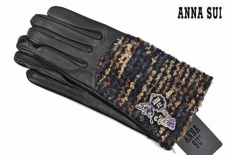 楽天市場 アナスイ 手袋 レディース ブランド Anna Sui 刺繍 ツイード レザー cm 21cm ブラック 系 女性 婦人 あす楽 Selectshop Season