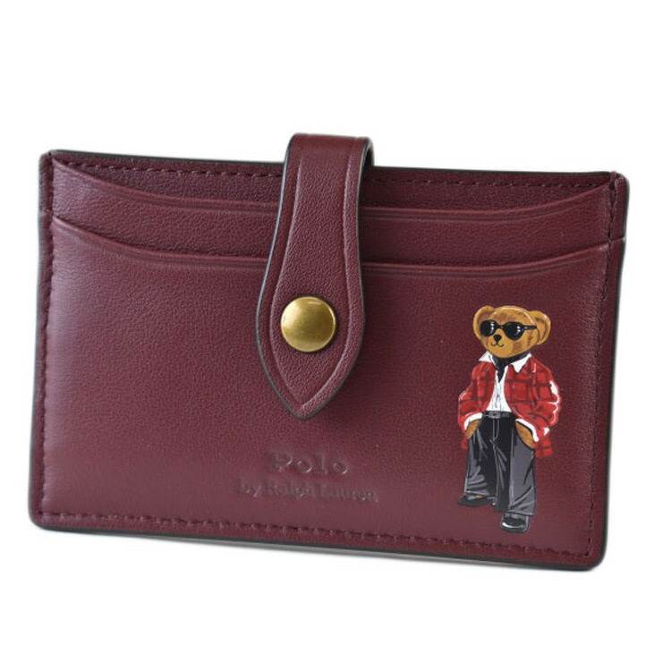 極美品 ポロ ラルフローレン POLO 名刺入れ カードケース パスケース ポロ ラルフローレン POLO RALPH LAUREN エンボスレザー カード
