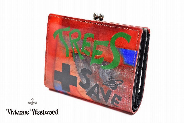 楽天市場 ヴィヴィアン ウエストウッド 財布 二つ折り がま口 レディース ブランド Vivienne Westwood フラップ 箱無 Trees Save Lives 赤 レッド 女性 婦人 本革 3218aj31 あす楽 Selectshop Season