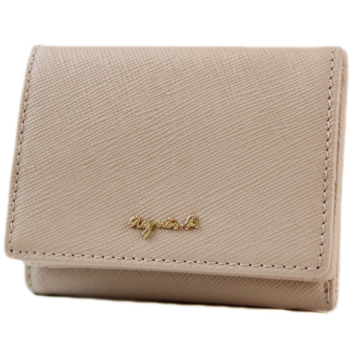 アニエスベー 財布 三つ折り財布 レディース ブランド agnes b. ミニウォレット 専用箱付 ベージュ 女性 婦人 本革 革 50代 40代 30代 20代 コンパクト|Selectshop season