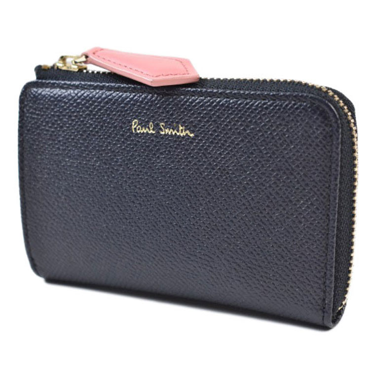 ポールスミス カードケース コインケース 小銭入れ レディース ブランド Paul Smith カラーフラッシュ キーホルダー 付 パスケース 定期入れ キーケース 本革 革 専用箱付 ネイビー 女性 20代 30代 40代 50代 60代 プレゼント ギフト おしゃれ かわいい スリム 薄型 PWD301