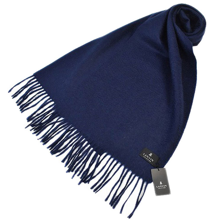 すーさん専用 LANVIN ランバン カシミヤ マフラー チェック 紺 青 水 LANVIN en Bleu ランバン オン ブルー カシミヤ ブロック