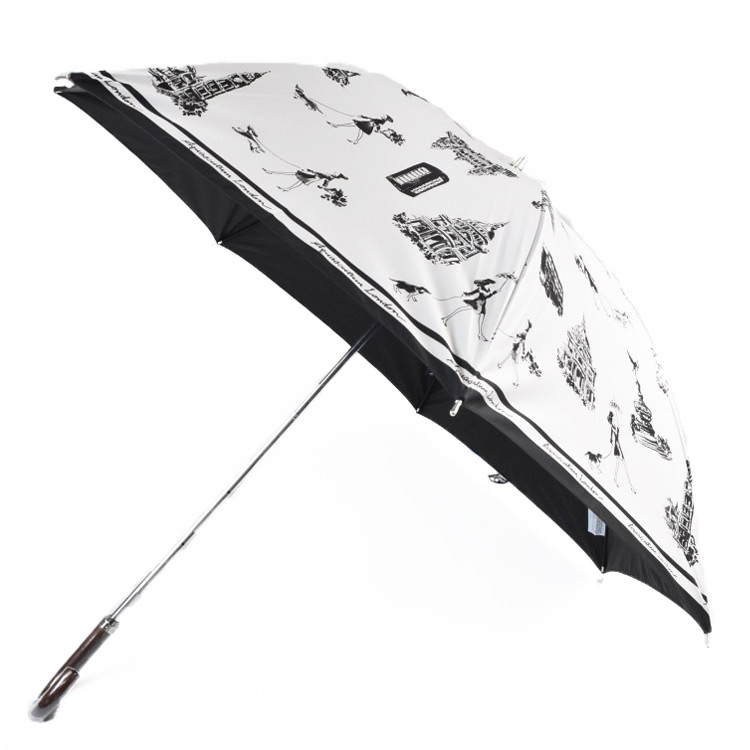 新作 Aquascutum アンティーク犬図鑑 晴雨兼用傘 折りたたみ傘 UV Aquascutum（アクアスキュータム）】アンティーク犬図鑑プリント