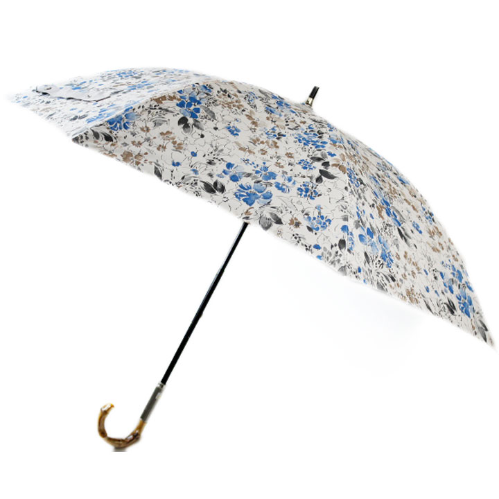 ジルスチュアート 日傘 長傘 レディース ブランド JILLSTUART フラワープリント サックス グレー 晴雨兼用傘 50cm スライドショート UV 晴雨兼用 遮光 遮熱 20代 30代 40代 50代 女性 婦人｜Selectshop season