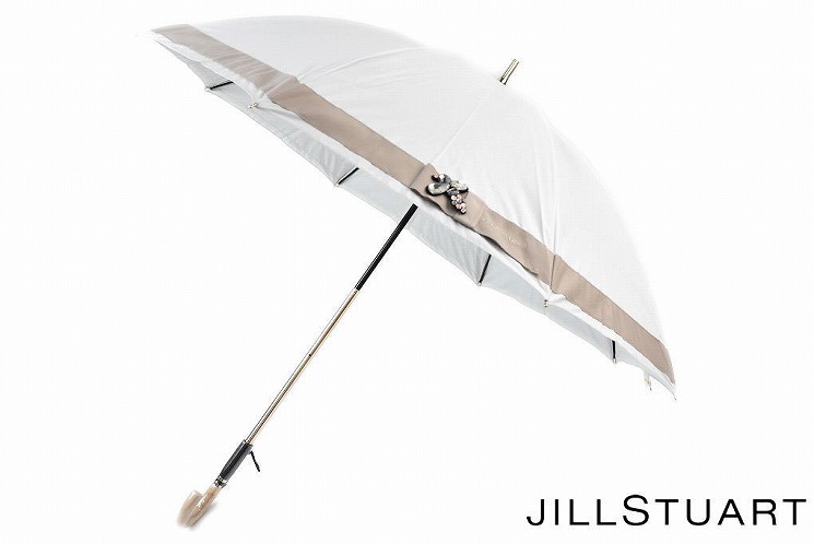 日傘 傘 ブランド レディース ジルスチュアート 遮光 新品 おしゃれ Jillstuart ハチ 訳あり グログランリボン 蜂モチーフ 日傘 長傘 ブランド ビジュー 白 オフホワイト 系 47cm 女性 婦人 Uv 晴雨兼用 遮光 遮熱 訳あり あす楽 Selectshop Season