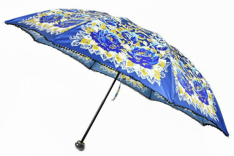 アナスイ 新品 折りたたみ傘 レディース 雨傘 ブランド ブランド ギフト 雨傘 Anna アナスイ おしゃれ プレゼント Sui ピコレース フラワープリント 青 ブルー 55cm 女性 婦人 あす楽 Selectshop Season