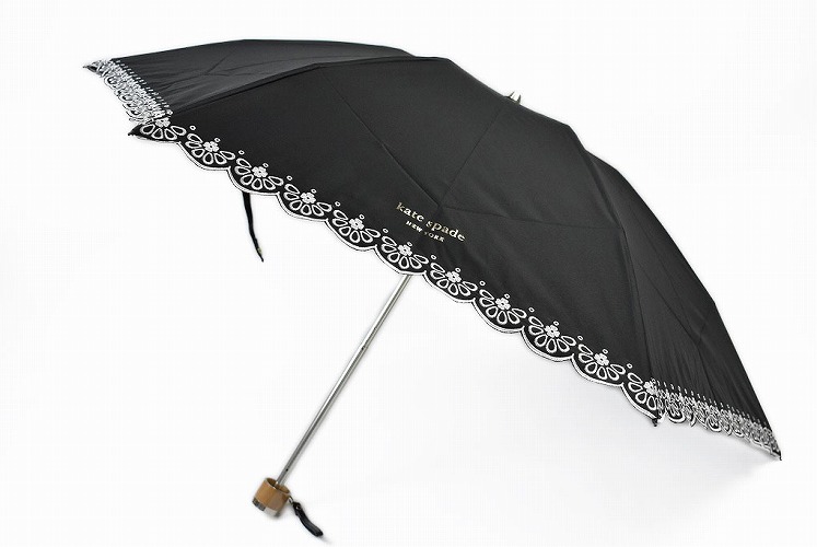 新品★ランバンコレクション★スカラップローズ刺繍晴雨兼用折りたたみ日傘★ホワイト 新品☆ランバンコレクション☆スカラップローズ刺繍 晴雨兼用