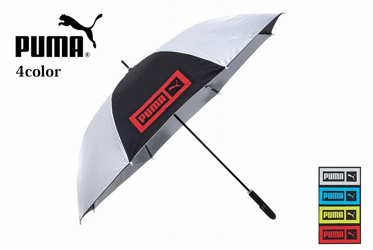 プーマ 長傘 雨傘 日傘 70cm 晴雨兼用 ジャンプ メンズ レディース ブランド PUMA UV シルバーコーティング 4色 シルバー  ブルー ライムグリーン レッド ロゴ 大きい ゴルフ スポーツ観戦 男女兼用 紫外線対策 PBP60JP70【あす楽】 Selectshop  season