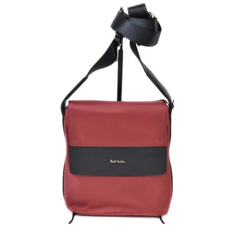 ポールスミス ショルダーバッグ サコッシュバッグ バッグ メンズ ブランド Paul Smith ストライプ インサートハンドル ワイン レッド 男性 紳士 PSN870