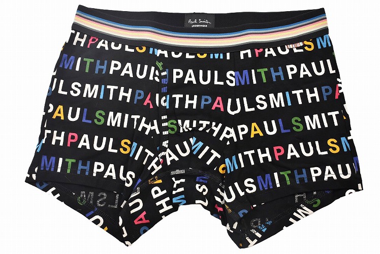 値段が激安 ポールスミス ボクサー パンツ 下着 メンズ ブランド Paul Smith 専用箱付 オールオーバーロゴ M L Ll 黒 ブラック アンダーウェア ショートボクサー 男性 紳士 あす楽