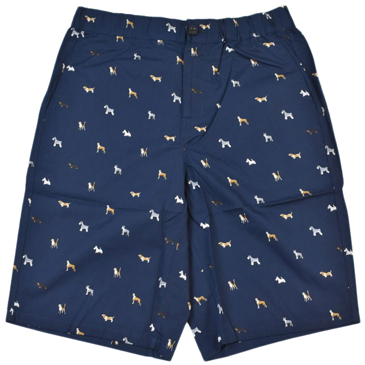 ポールスミス ルームウェア ハーフパンツ パンツ 半ズボン メンズ ブランド Paul Smith ラウンジウエア LOUNGEWEAR Dogs ドッグ 犬 モチーフ プリント ショートパンツ 部屋着 短パン M L LL 紺 ネイビー 20代 30代 40代 50代 プレゼント ギフト 父の日 おしゃれ 男性 紳士
