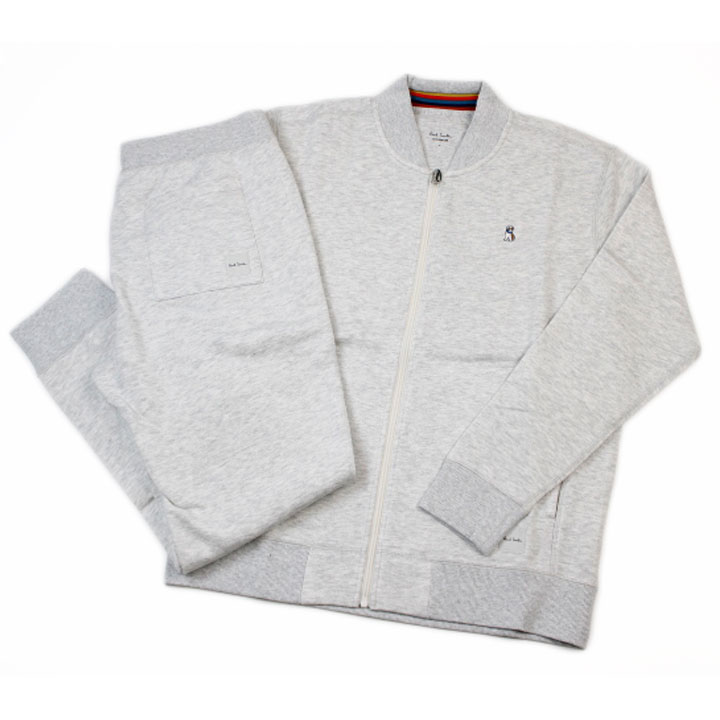 極点スミス お座敷御召しもの メンズ ブランド名 Paul Smith 待ち合い室御召しもの LOUNGEWEAR 上下 書き割り 飼い犬 犬 New Dogs ブルドッグ ジップアップブルゾン 伸ばすこと 汗水 パジャマ 長袖 ロングズボン下 裏起毛 秋 冬 M L LL 点火装置 薄墨色杢 差し上げ物 新品