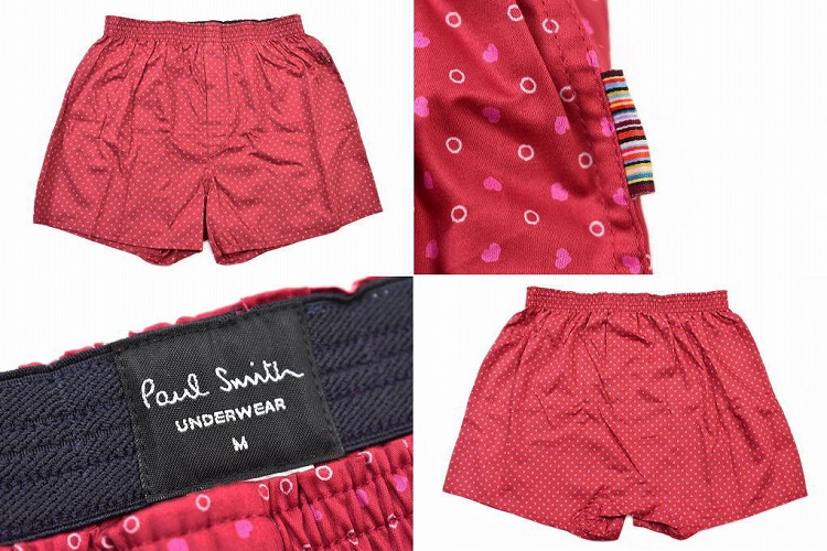 驚きの価格 ポールスミス トランクス男性下着 赤ピンクハート 新品Lサイズ 定価3300円b